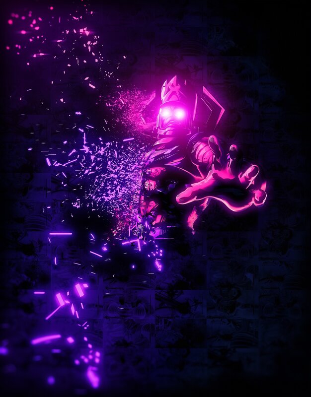 purple energy explosion