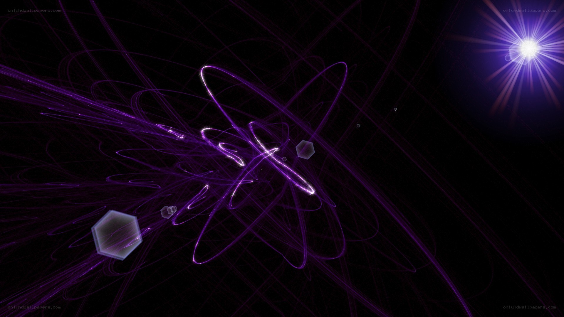Purple energy lines and light