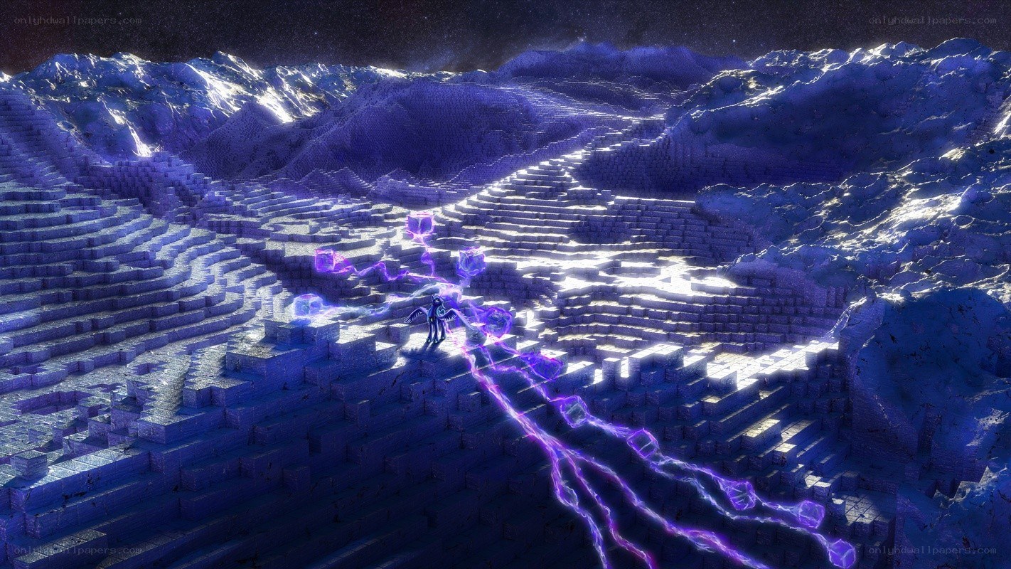 purple energy on alien terrain