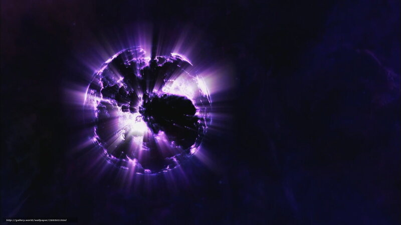 Purple energy sphere explosion