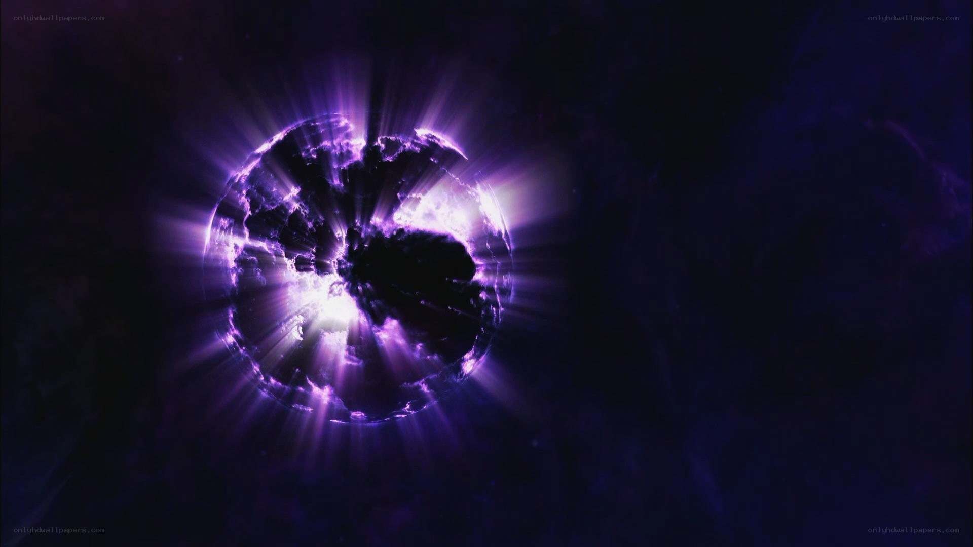purple energy sphere in space