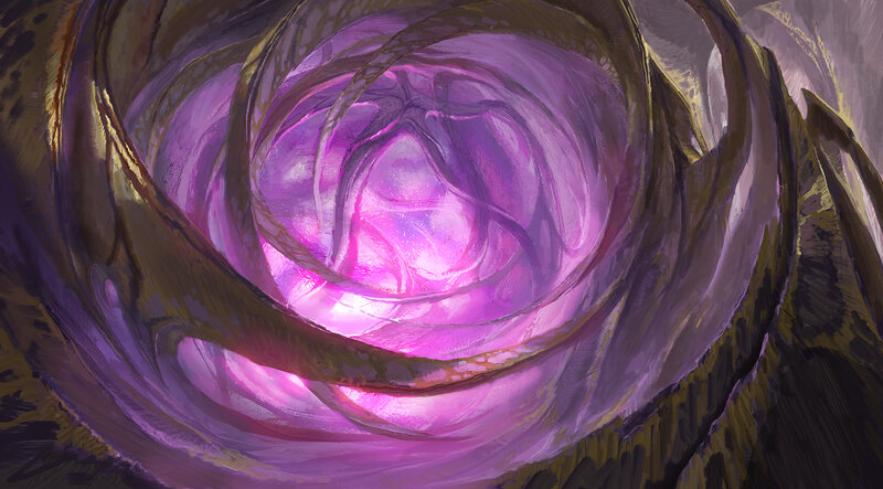 Purple Energy Vortex — Mystical, Digital Art, Light