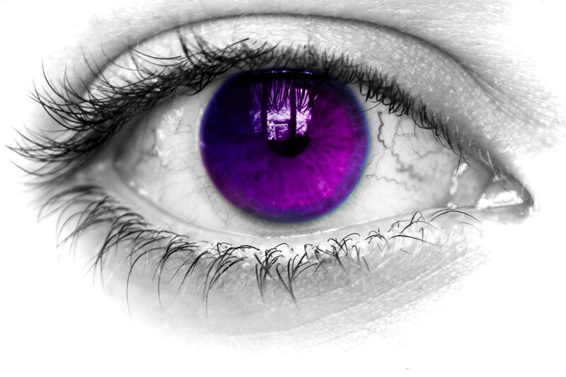 purple eye close-up