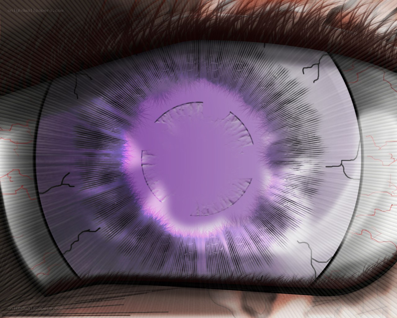 purple eye with digital effect