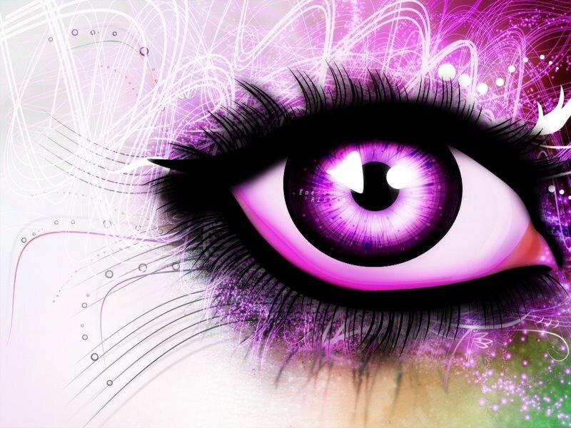 Purple Eye with Eyelashes
