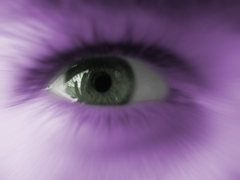 purple eye with motion blur