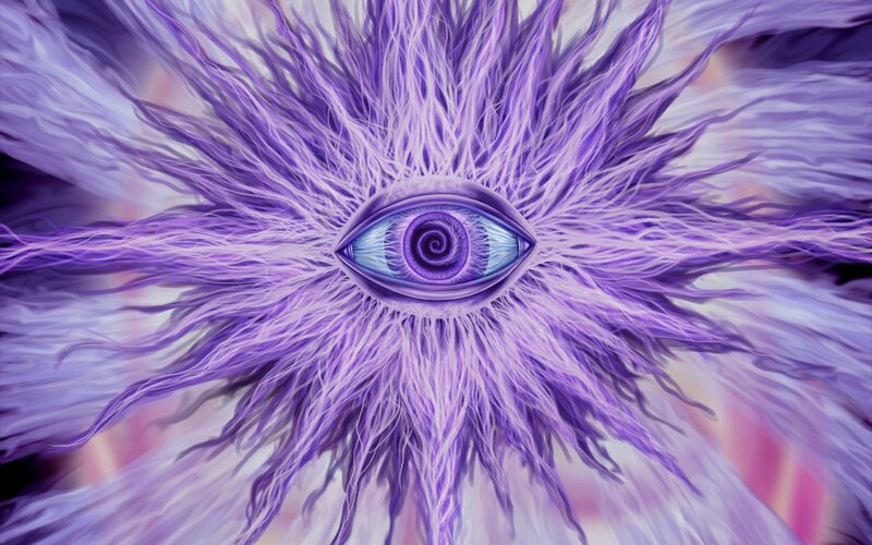 Purple Eye with Spiral