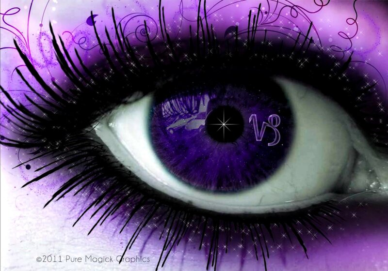 Purple Eye with Zodiac Symbol