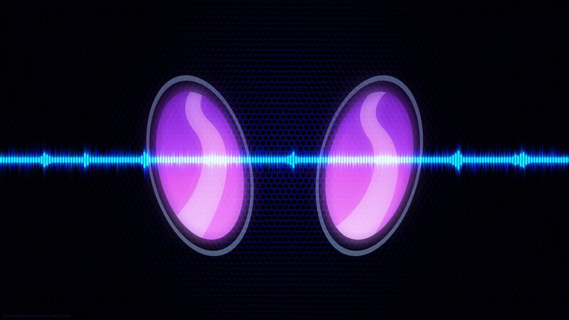Purple Eyes with Audio Wave — Black