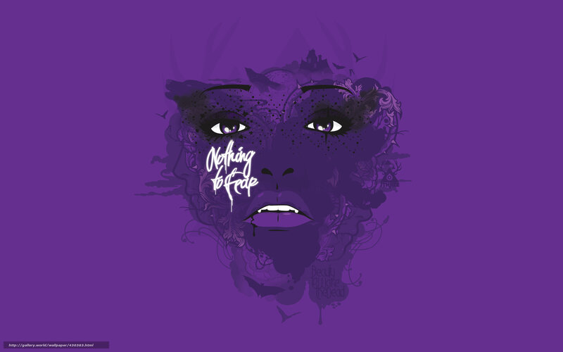 purple face art with text