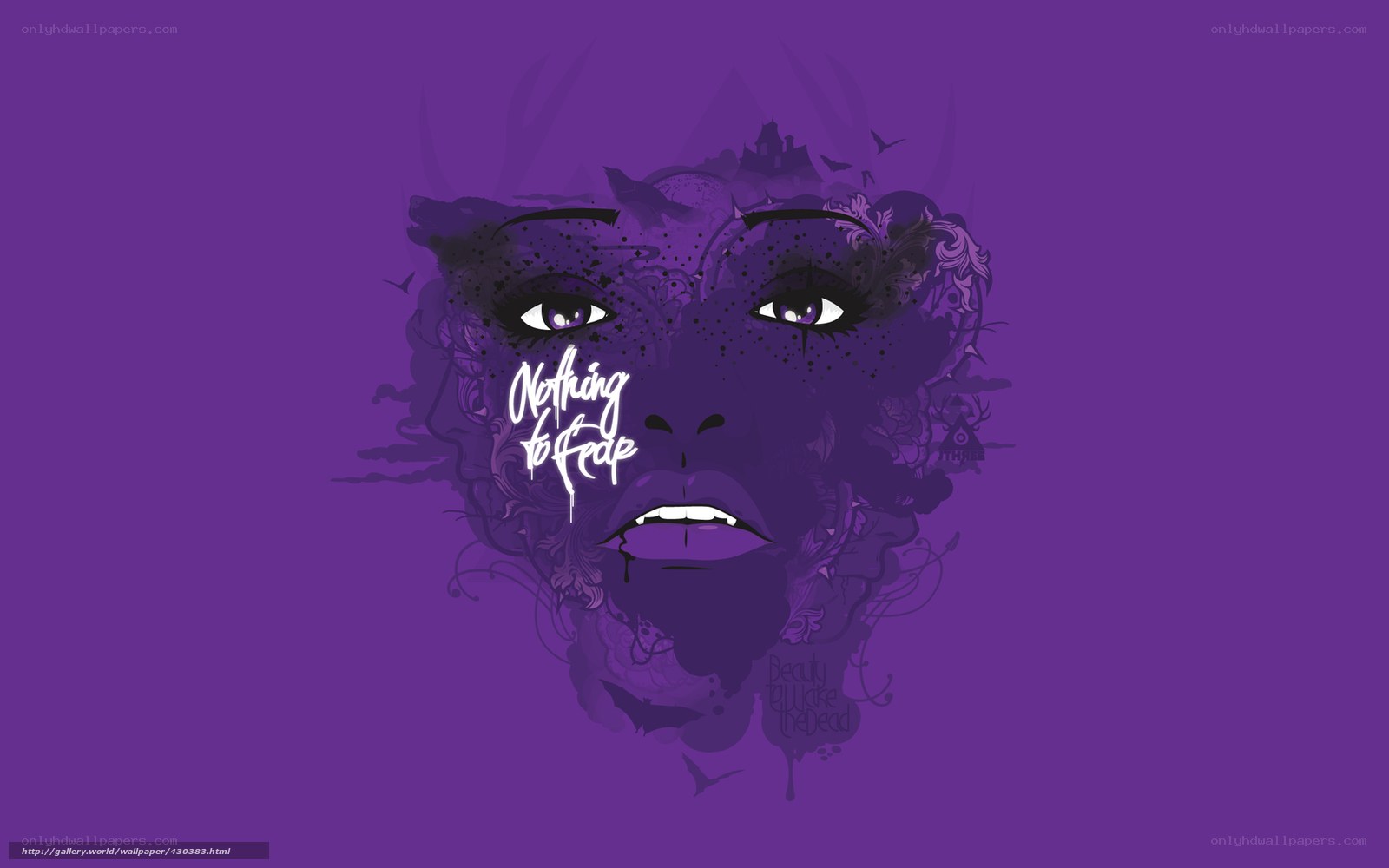 purple face art with text