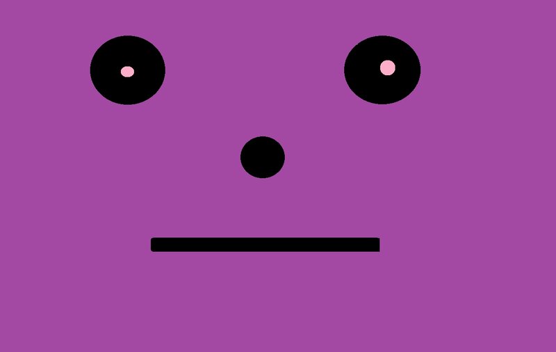 Purple Face with Black Eyes