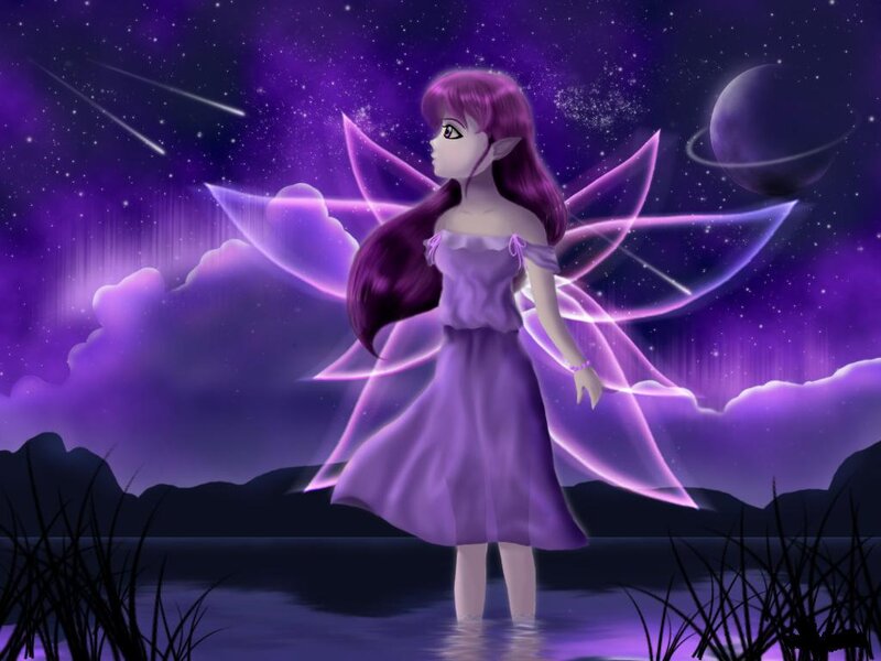Purple Fairy in Water