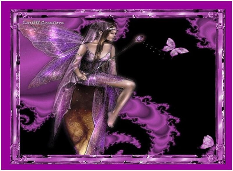 purple fairy with butterfly