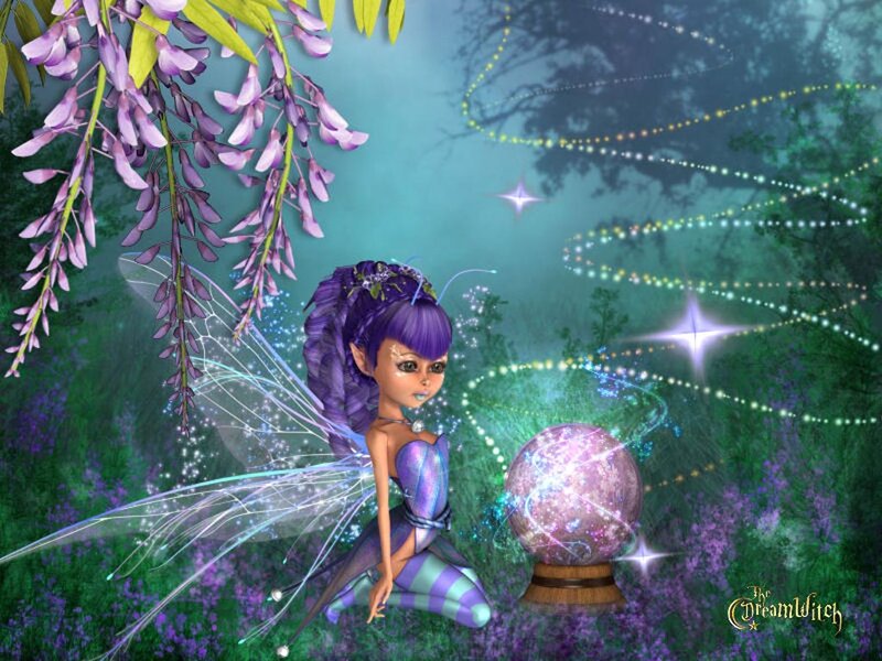 Purple Fairy with Crystal Ball