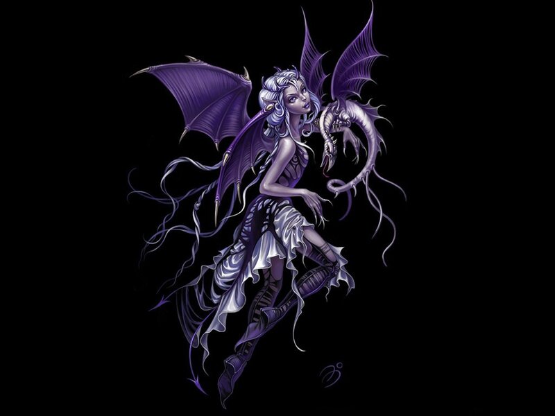 purple fairy with dragon