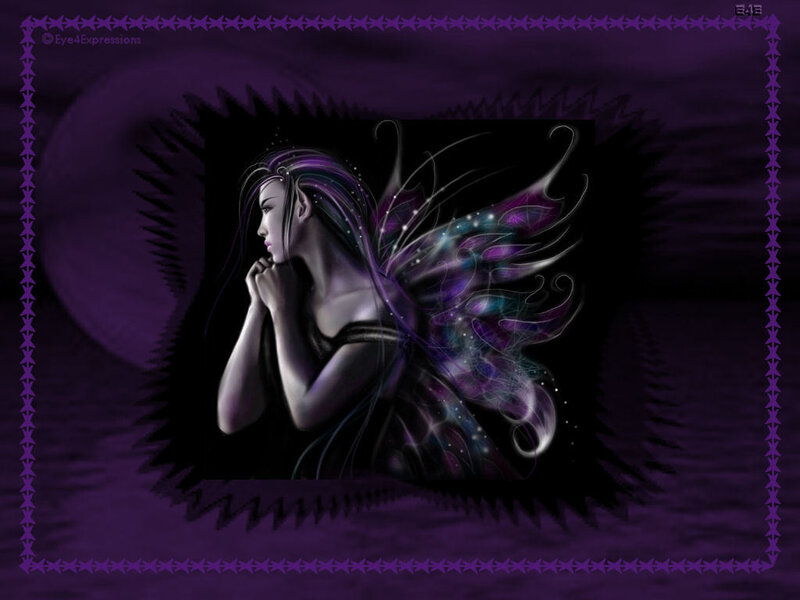 purple fairy with glowing wings