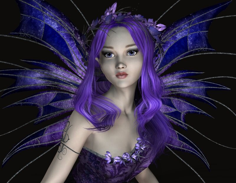 purple fairy with wings