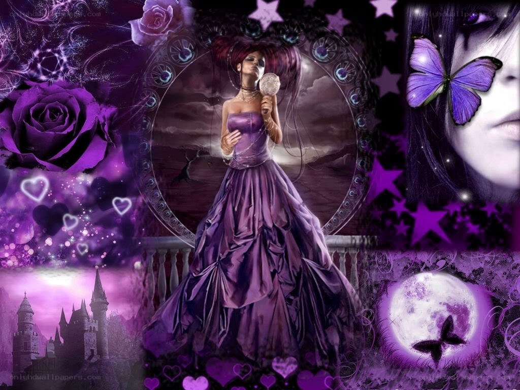 purple fantasy collage