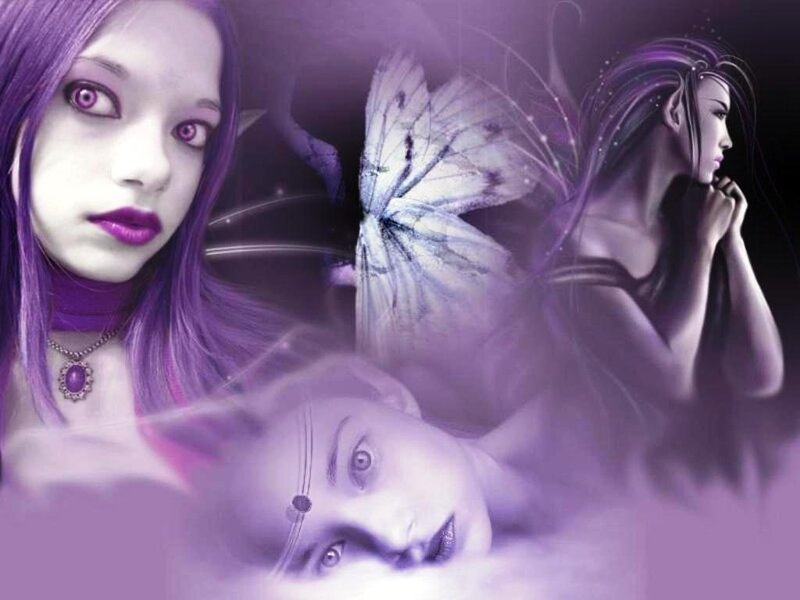 purple fantasy fairy collage