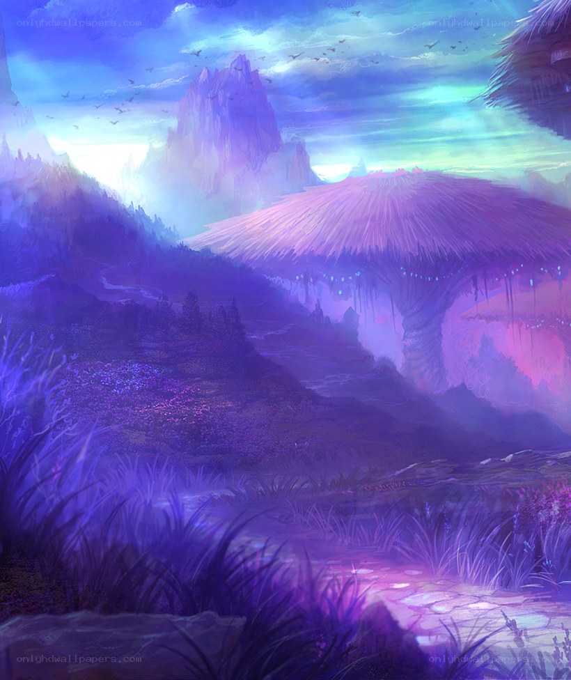 purple fantasy landscape
