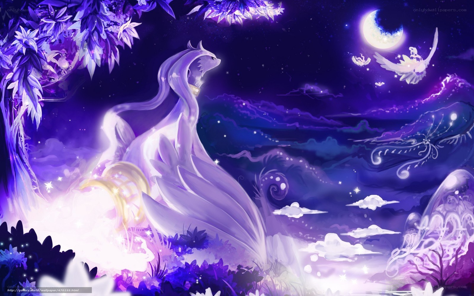 purple fantasy night scene