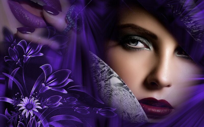 purple fantasy woman portrait