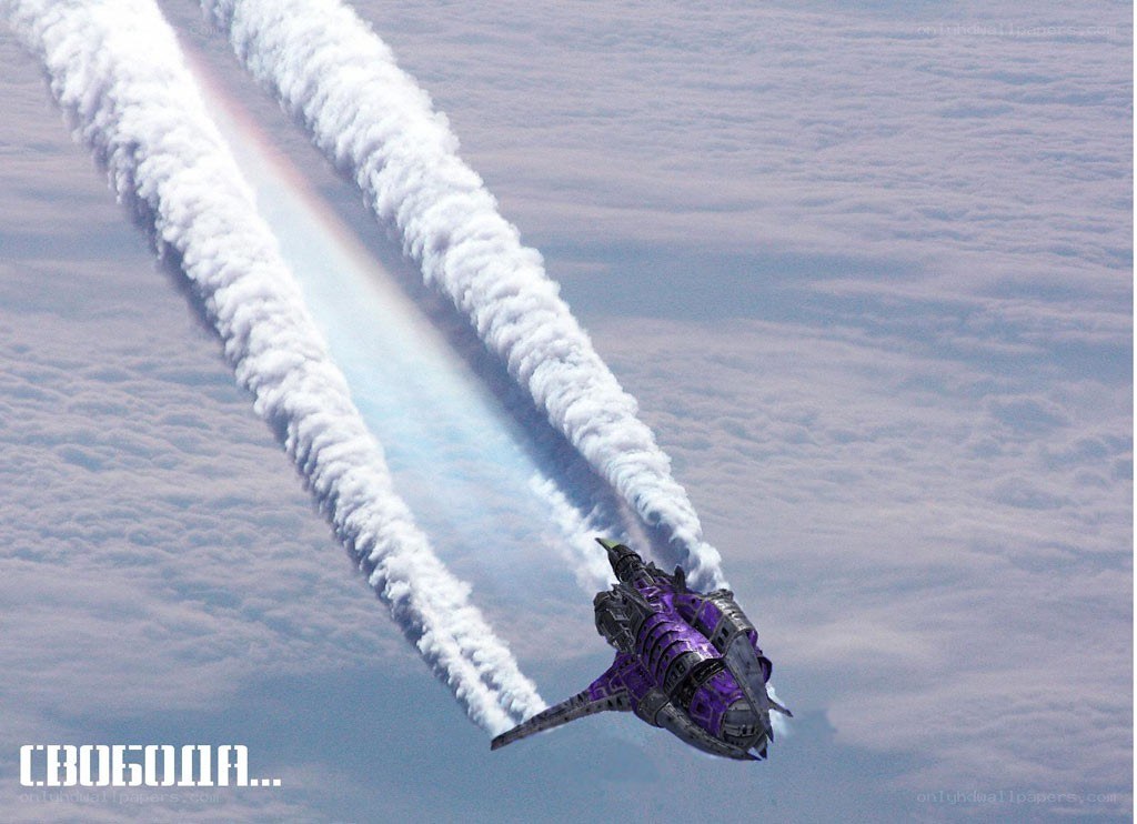 purple fighter jet in sky