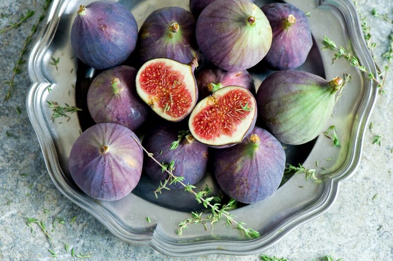 Purple Figs on Silver Platter