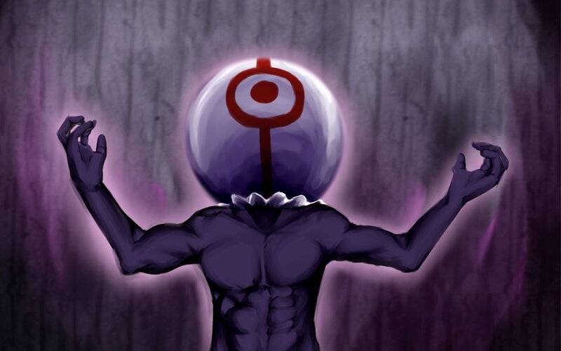 purple figure with glowing orb