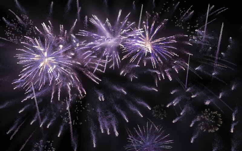 Purple fireworks display