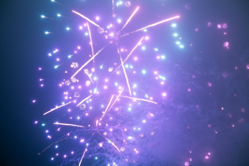 Purple Fireworks Display — Celebratory