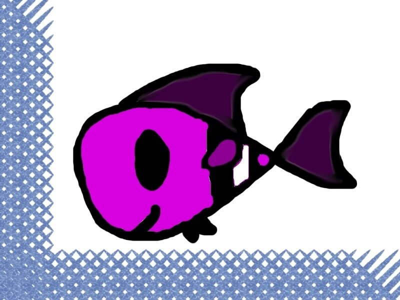 purple fish drawing
