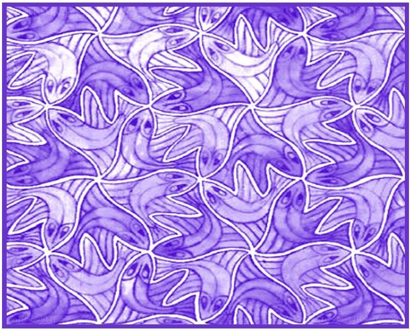 Purple fish pattern art