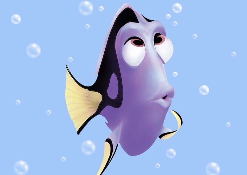 Purple Fish with Black Fins