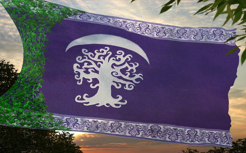 Purple Flag with Tree Symbol