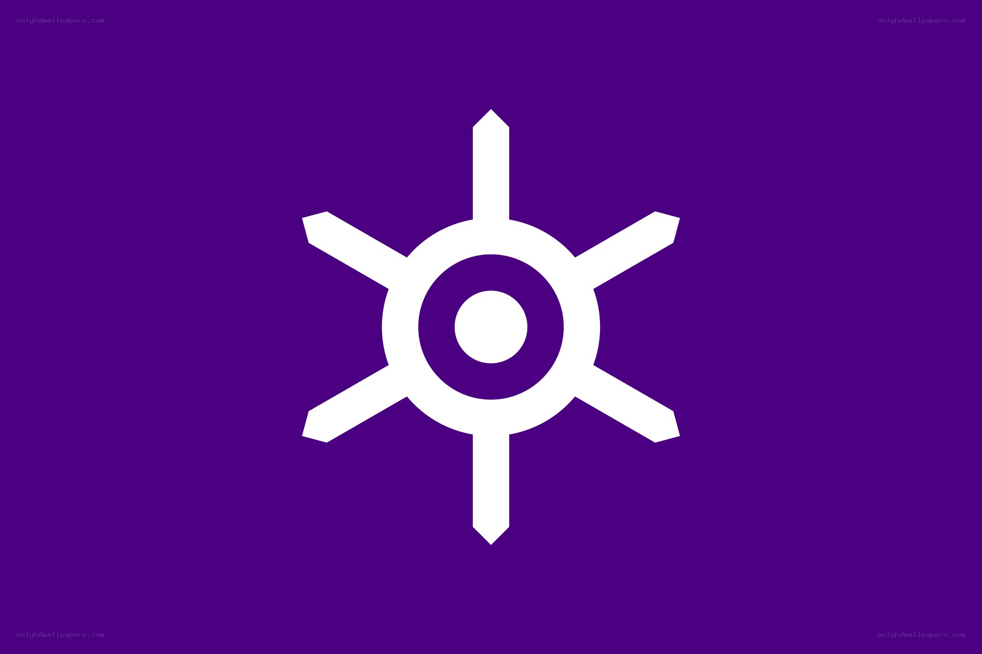 Purple flag with white emblem