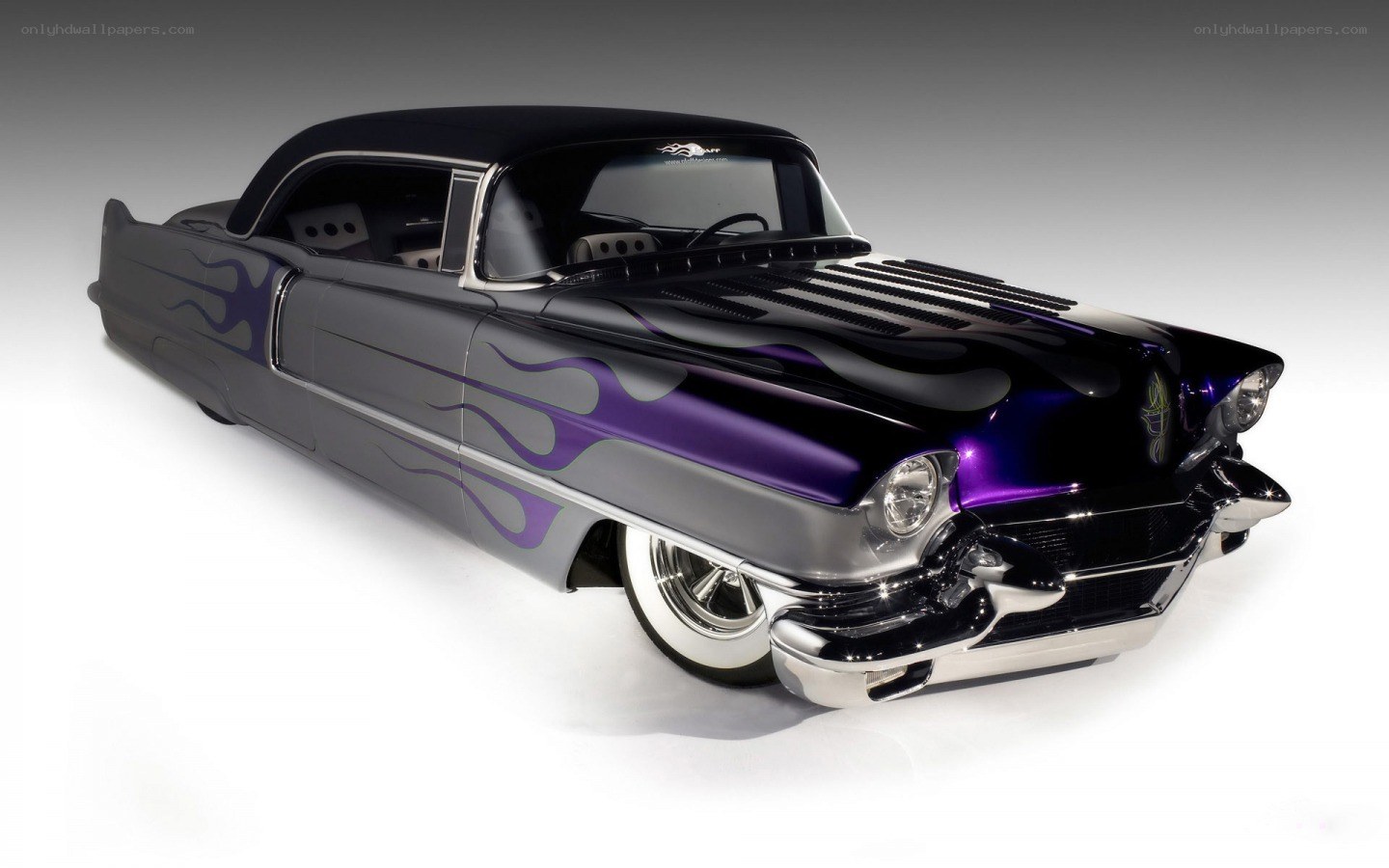 purple flame custom car