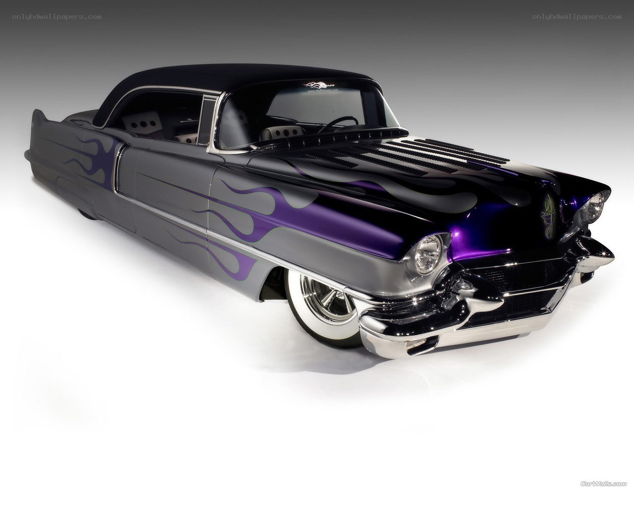 purple flame custom car