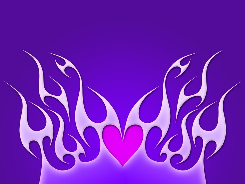 purple flame heart design