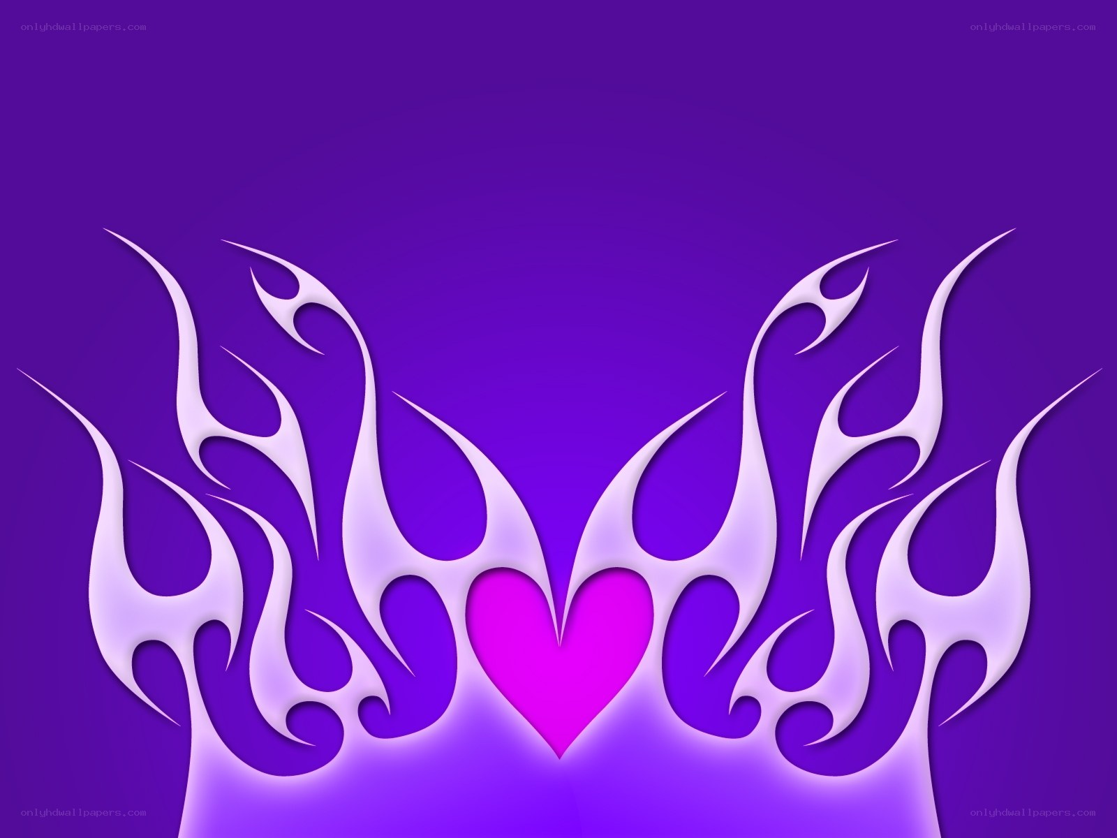 purple flame heart design
