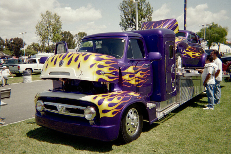 Purple Flame-painted Truck — Outdoor