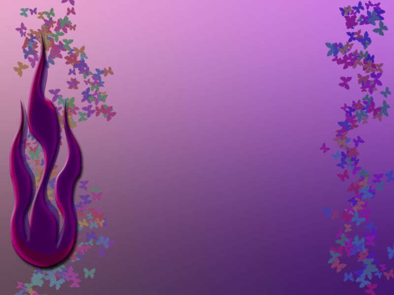 purple flame with butterflies