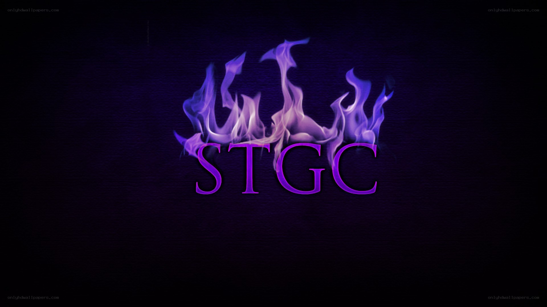 purple flames with STGC text