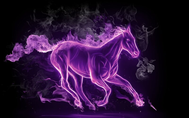 Purple Flaming Horse
