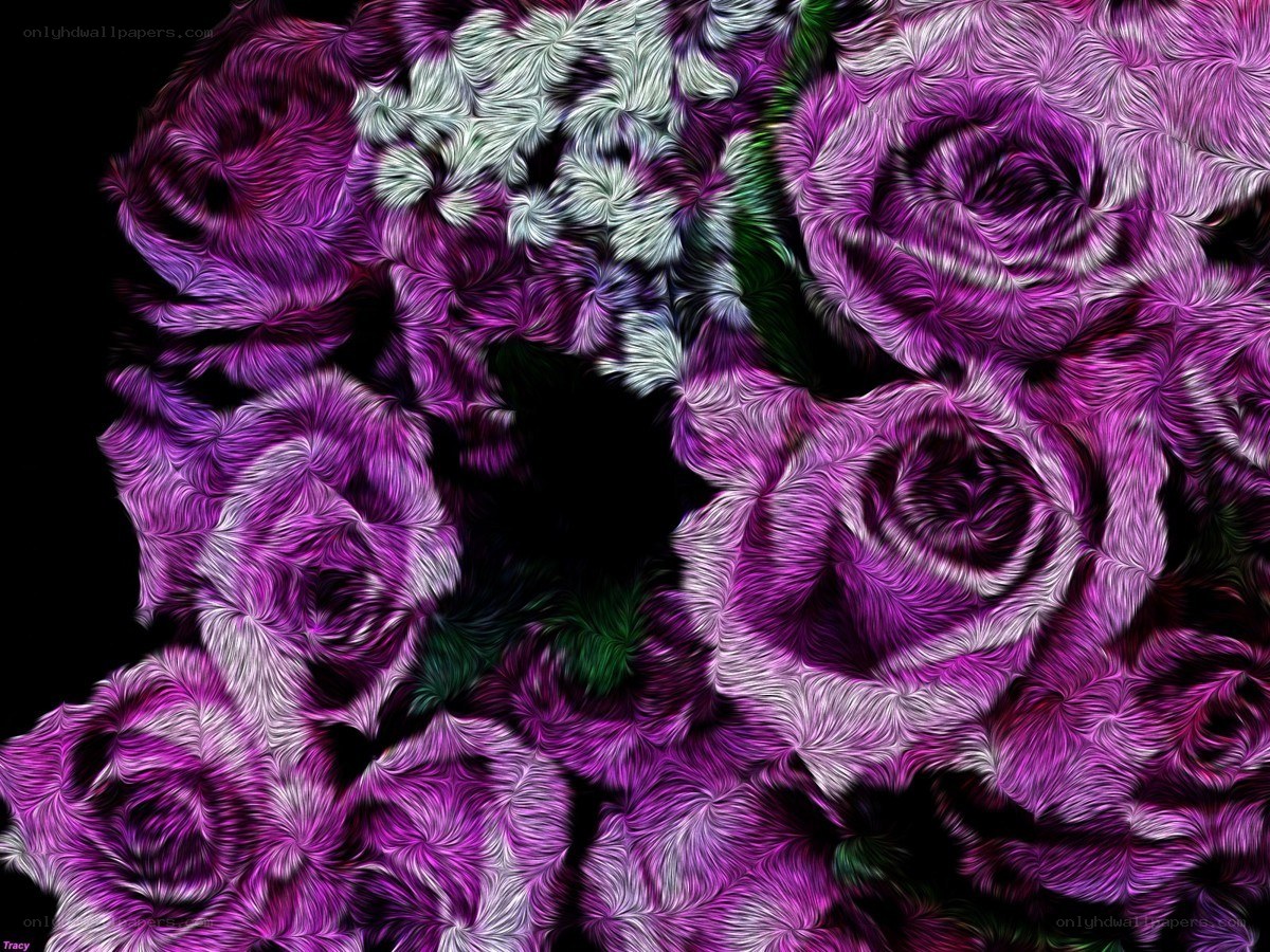 purple floral abstract art