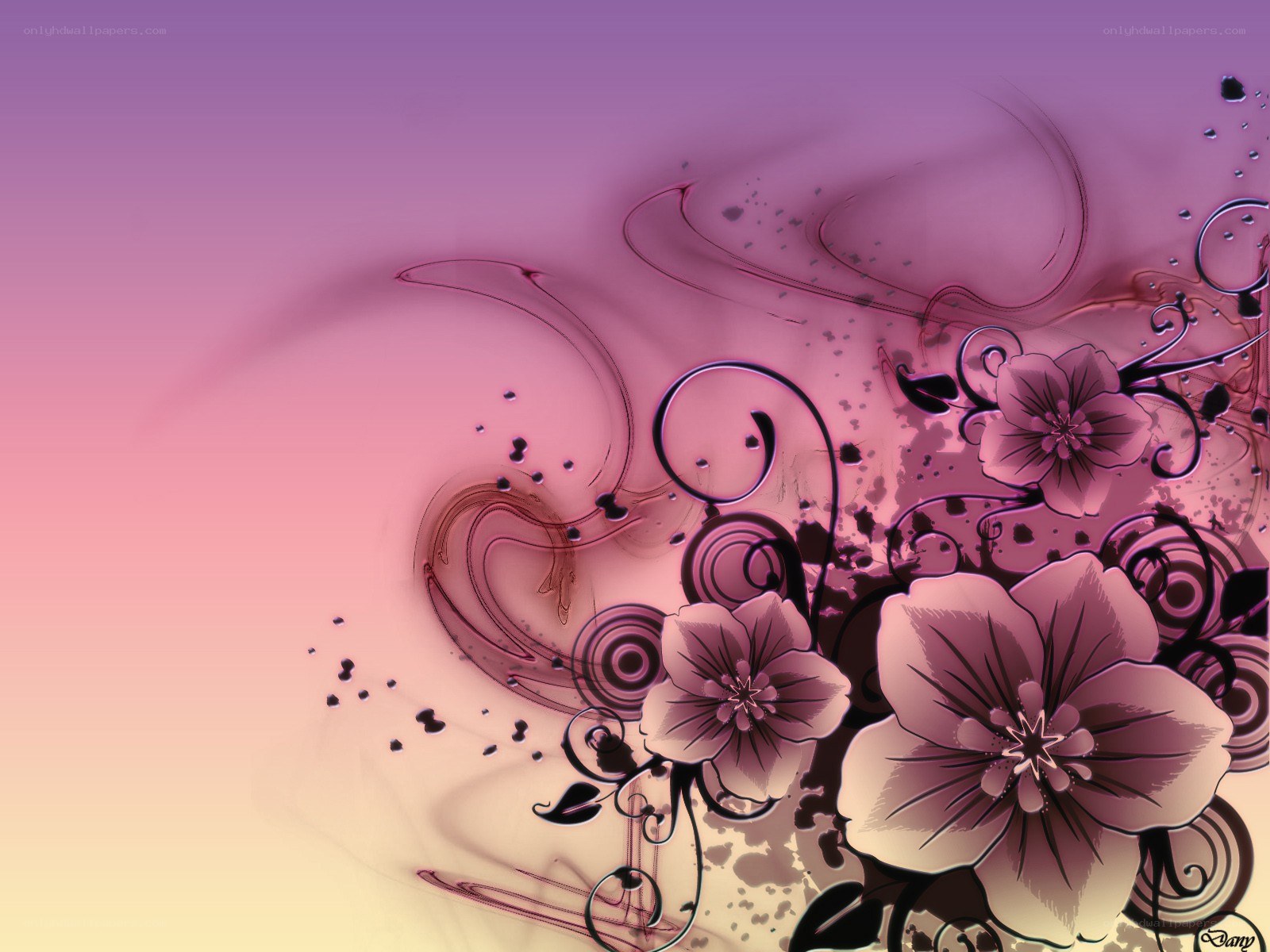 purple floral abstract background