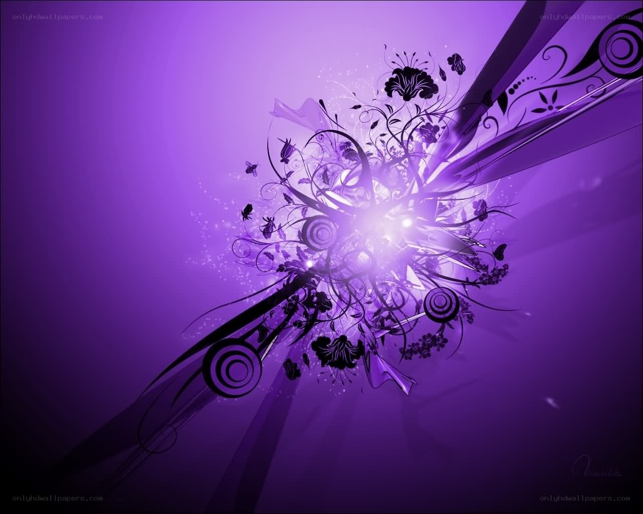 purple floral abstract design
