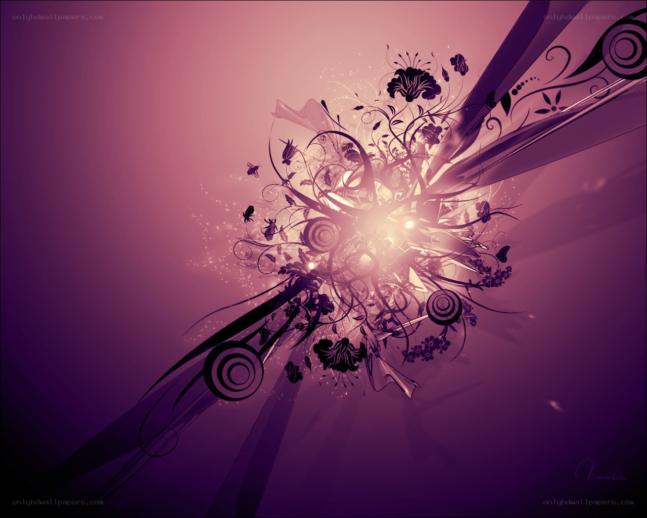 purple floral abstract design