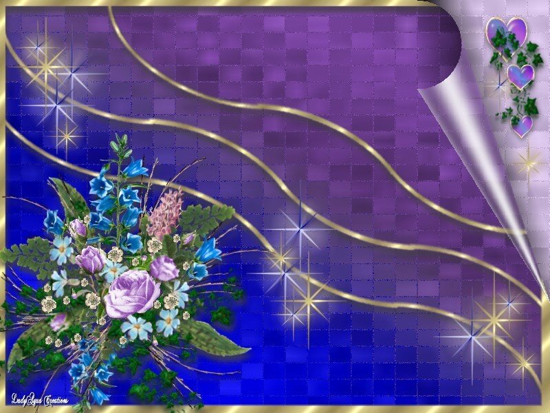 Purple floral background with hearts